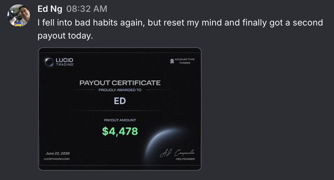 Ed Ng second payout