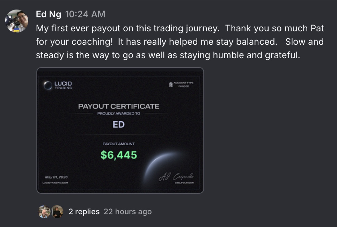 Ed Ng first payout